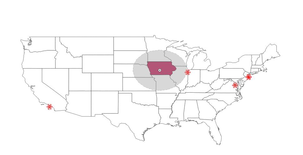 Map of Ames Iowa